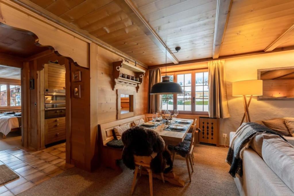 Charming Alpine Apartment Gstaad Kültér fotó